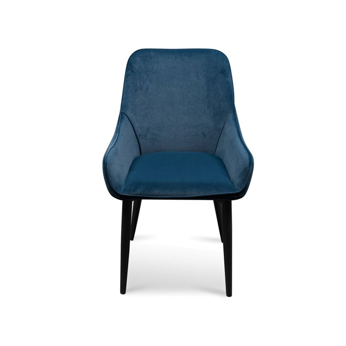 FondHouse Puli Dining Chair - Navy Blue Velvet in Black Legs