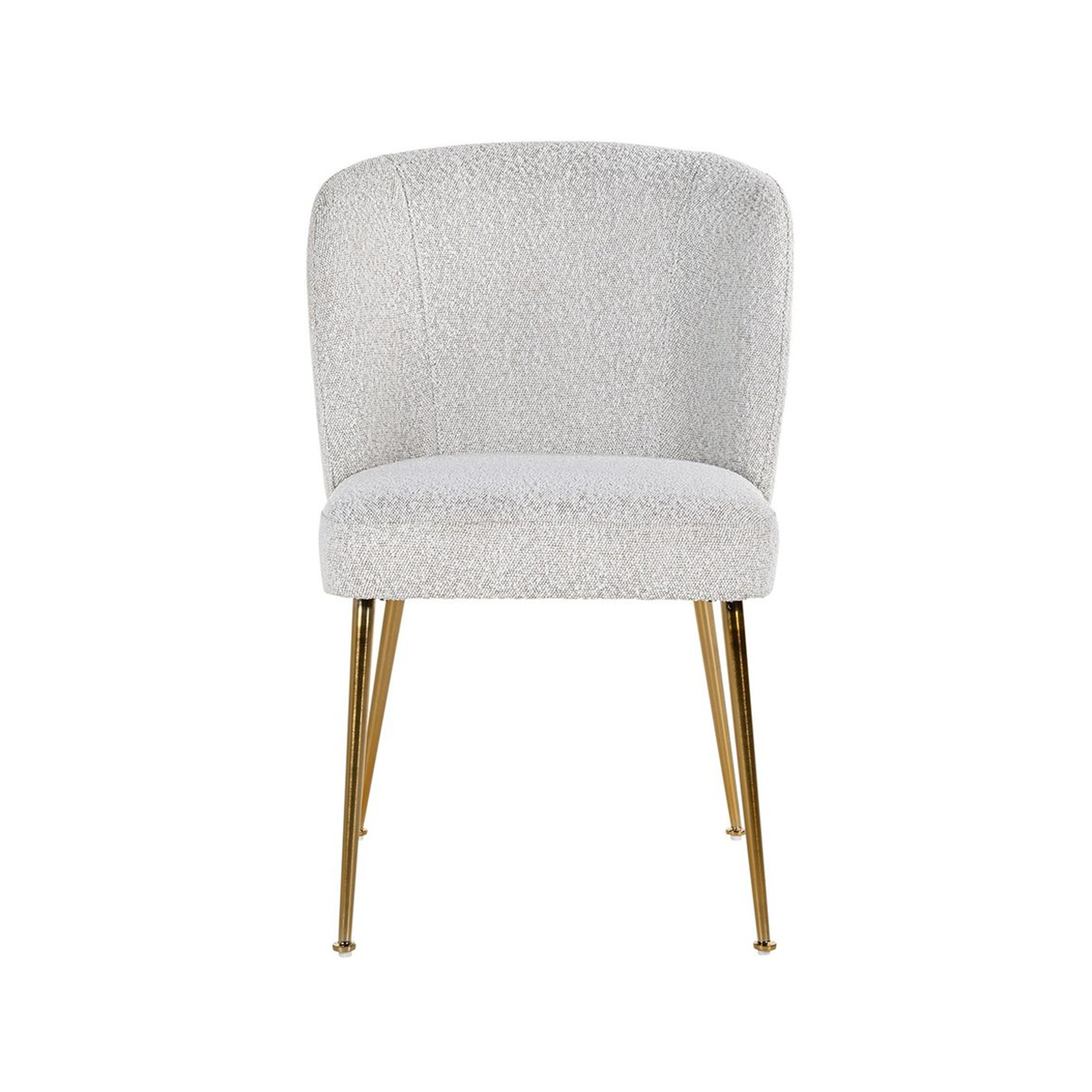 FondHouse Robina White Velvet Dining Chair - With Golden Legs
