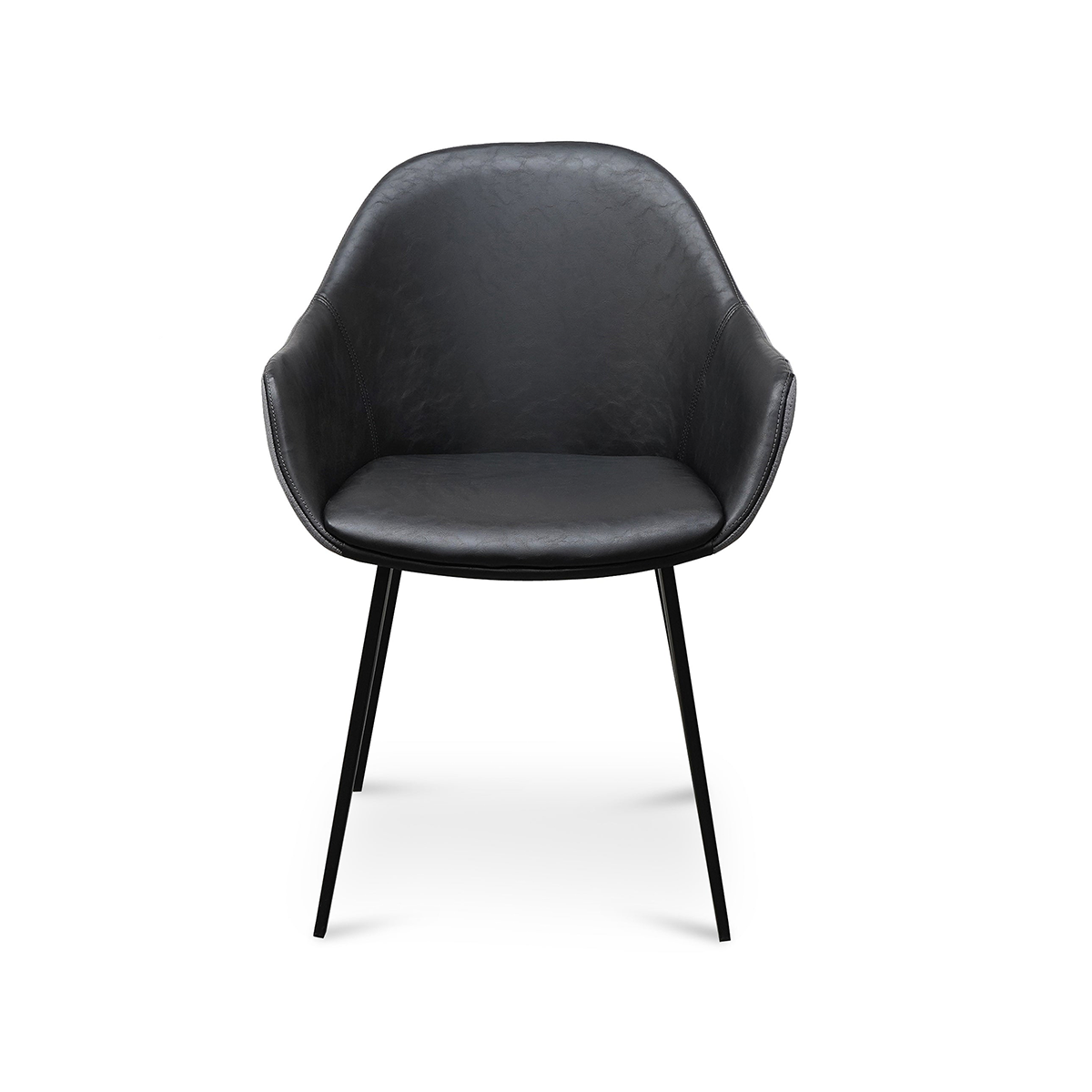 FondHouse Umoka- PU Leather Dining Chair - Antique Black - Charcoal Velvet