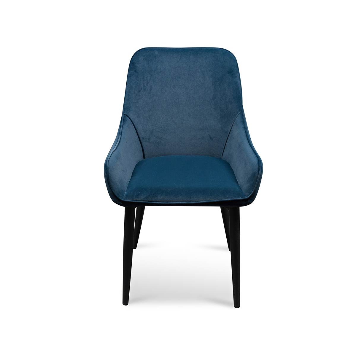 FondHouse Woran Dining Chair - Navy Blue Velvet with Black Legs