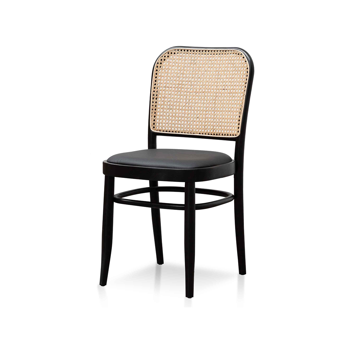 FondHouse Zomo Black Cushion Dining Chair - Natural Rattan