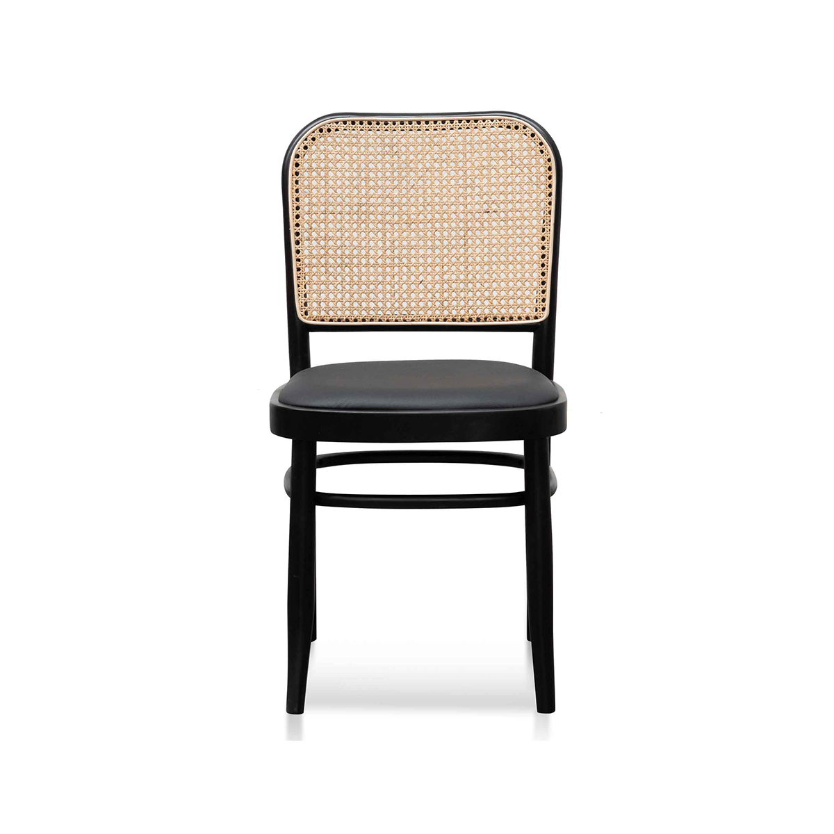 FondHouse Zomo Black Cushion Dining Chair - Natural Rattan