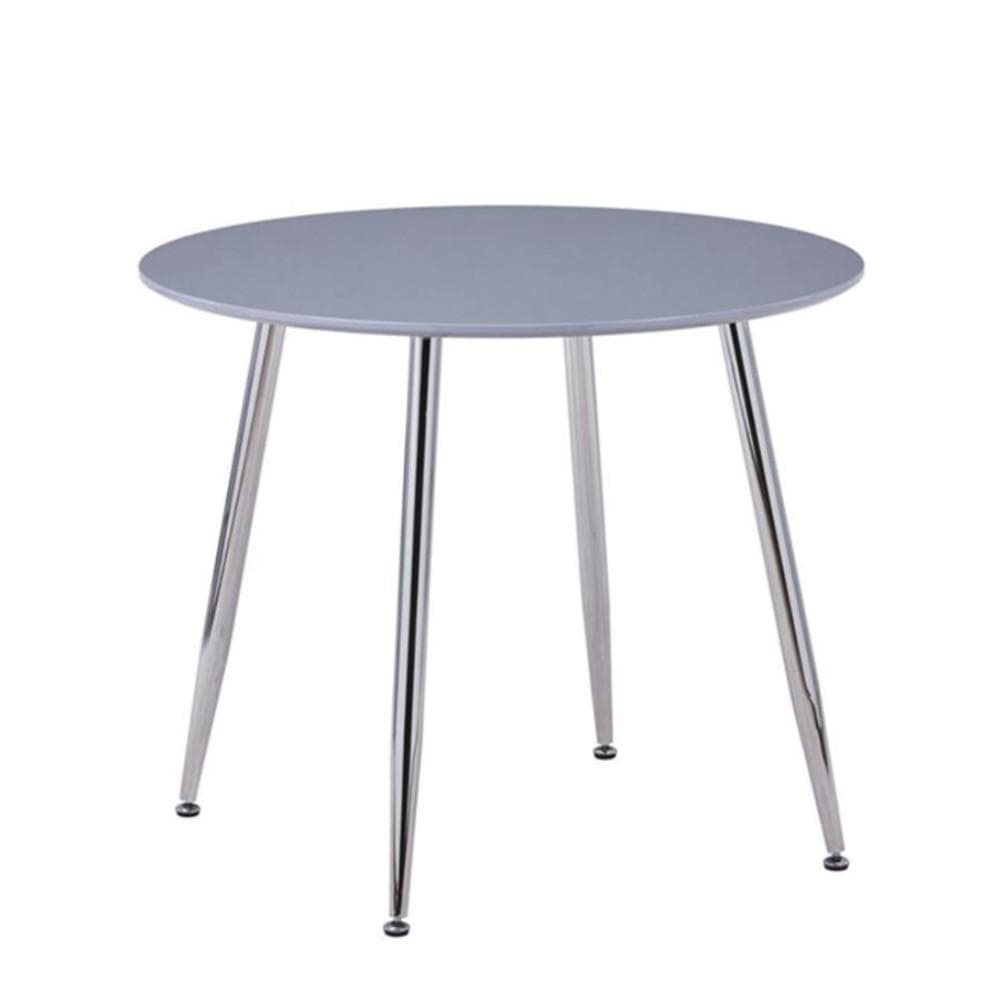 MDF Round Grey Dining table Chromed legs