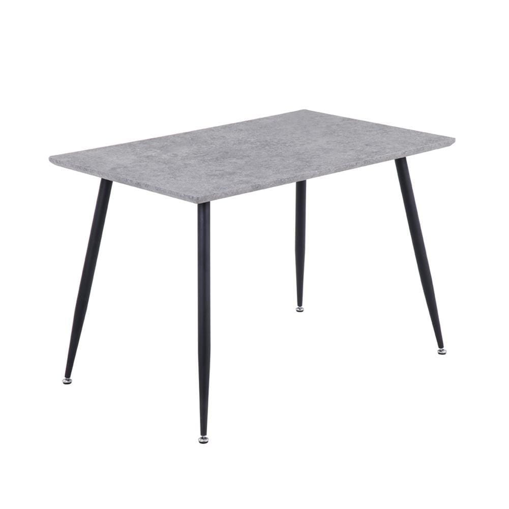 MDF Grey Top Dining Table Black Powder-Coated Legs 