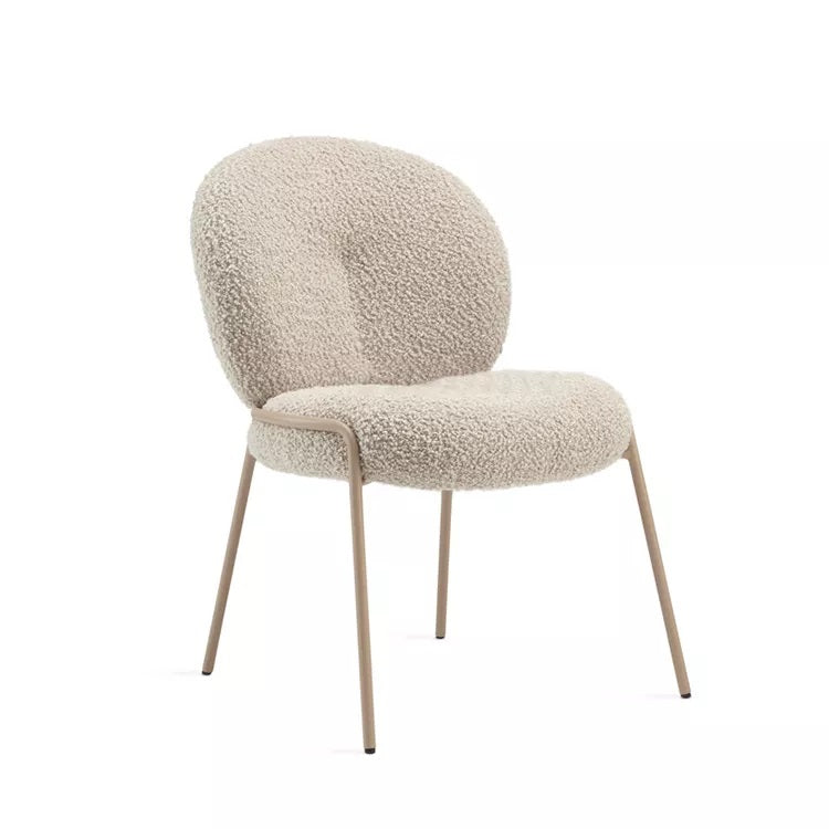 Fondhouse Mipoo White Boucle Fabric Dining Chair
