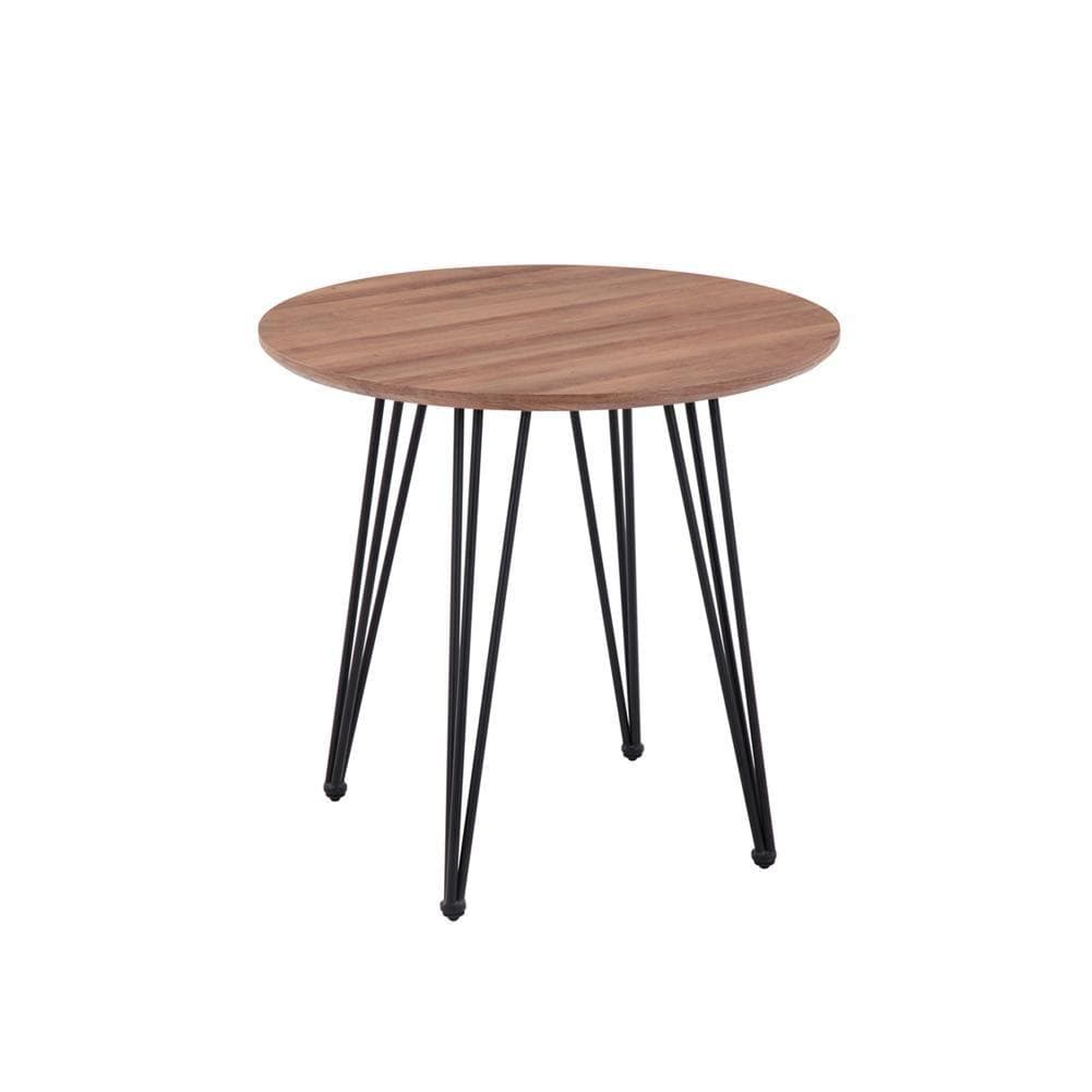 Round Top Dining Table Black Powder-Coated Legs