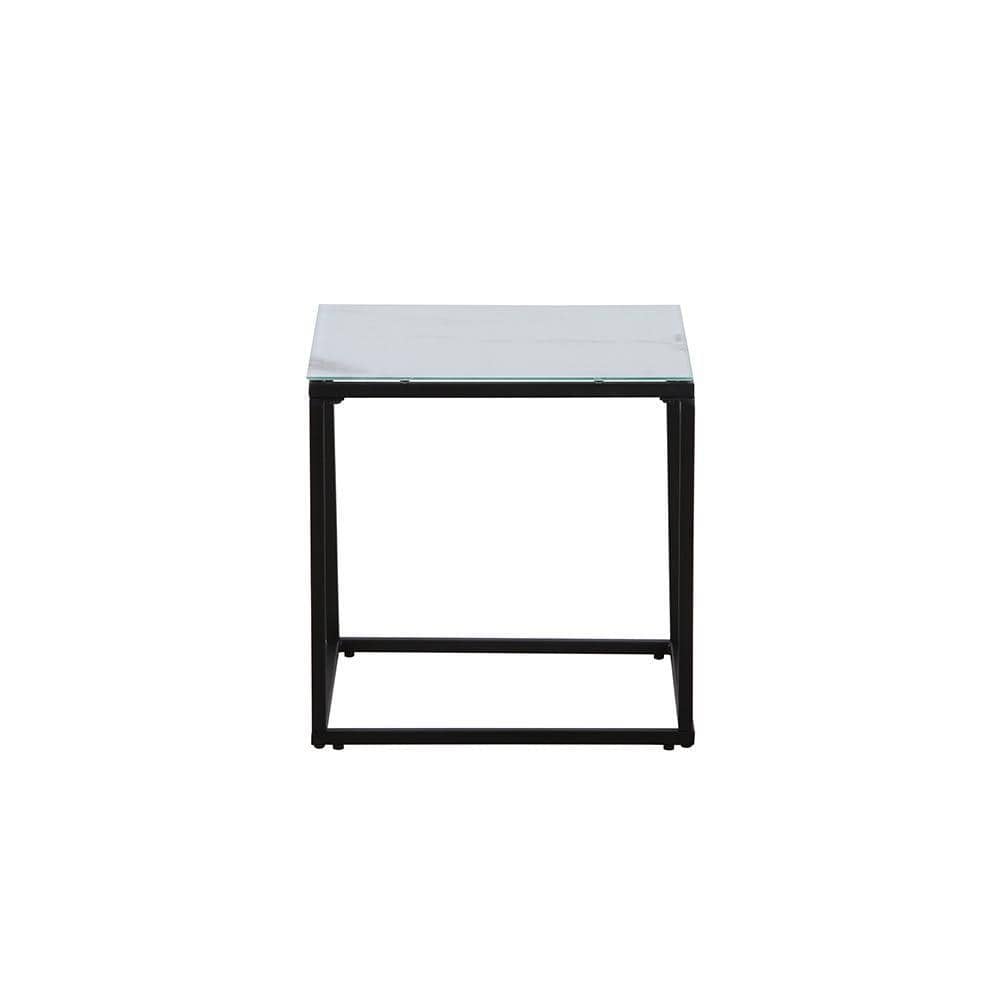 Tempered Clear Glass Top Corner Side Table