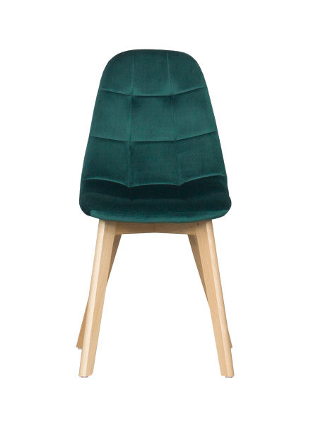 FondHouse Rubia Velvet Dining Chair - Wooden Legs