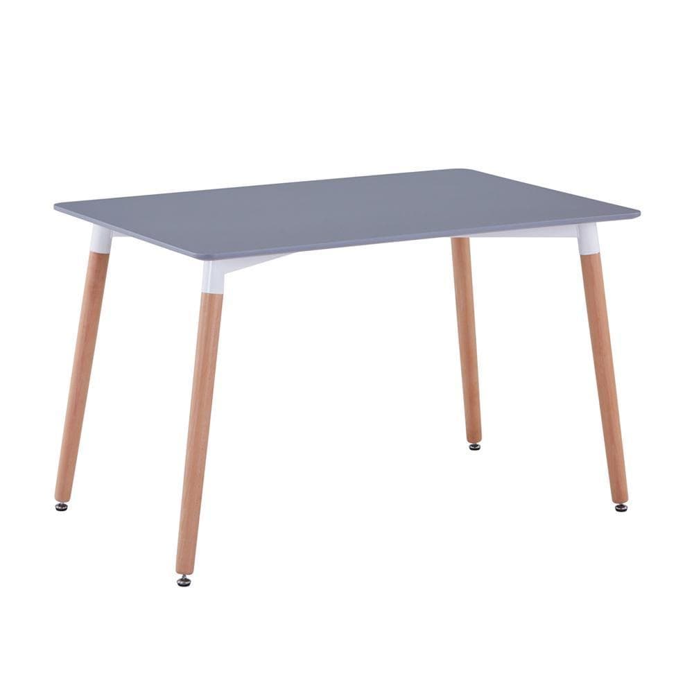 Mias Classic MDF Grey High Glossy Dining Table Wooden Legs