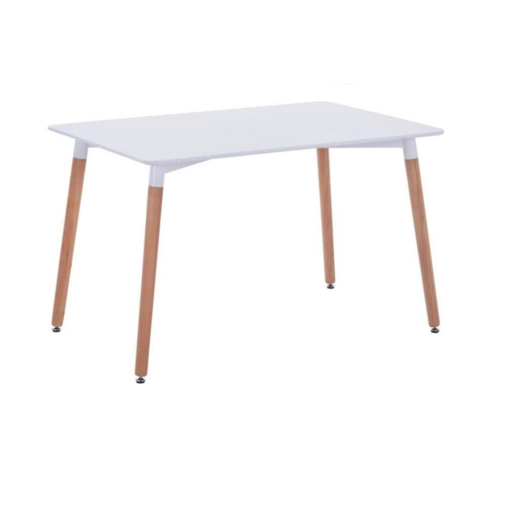 Mias Classic MDF White High Glossy Dining Table Wooden Legs