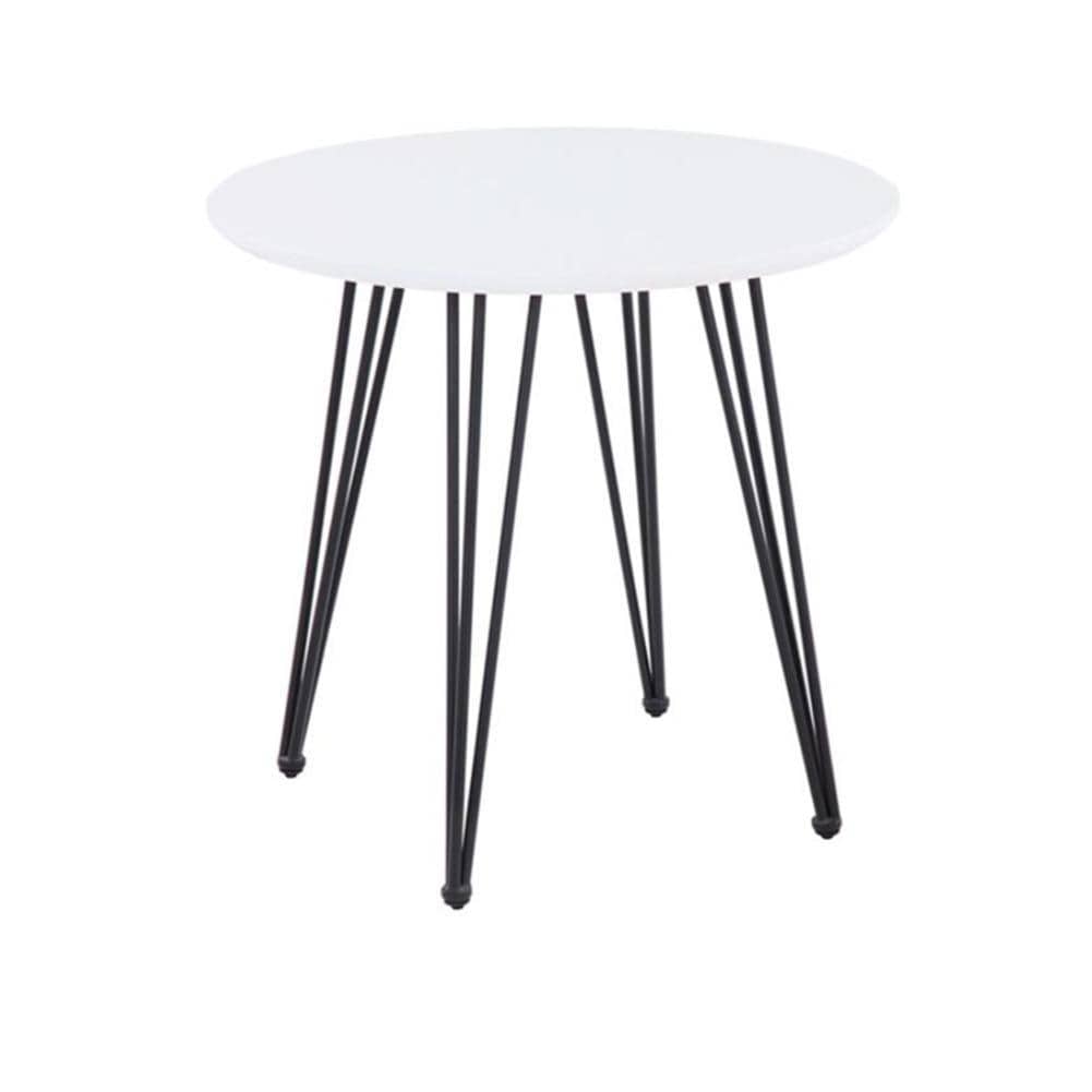 Round MDF White High Glossy Top Dining Table