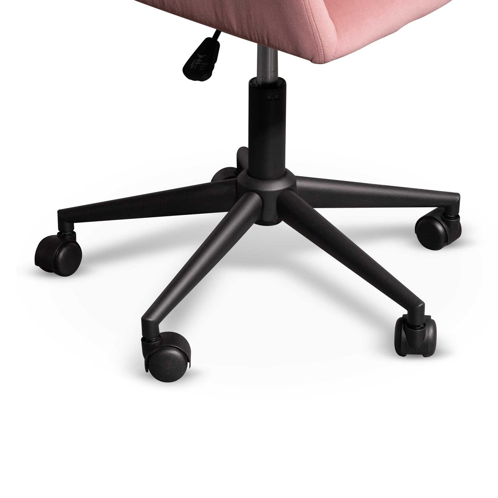 Enoch Blush Velvet Office Chair - Black Base OC6508-LF