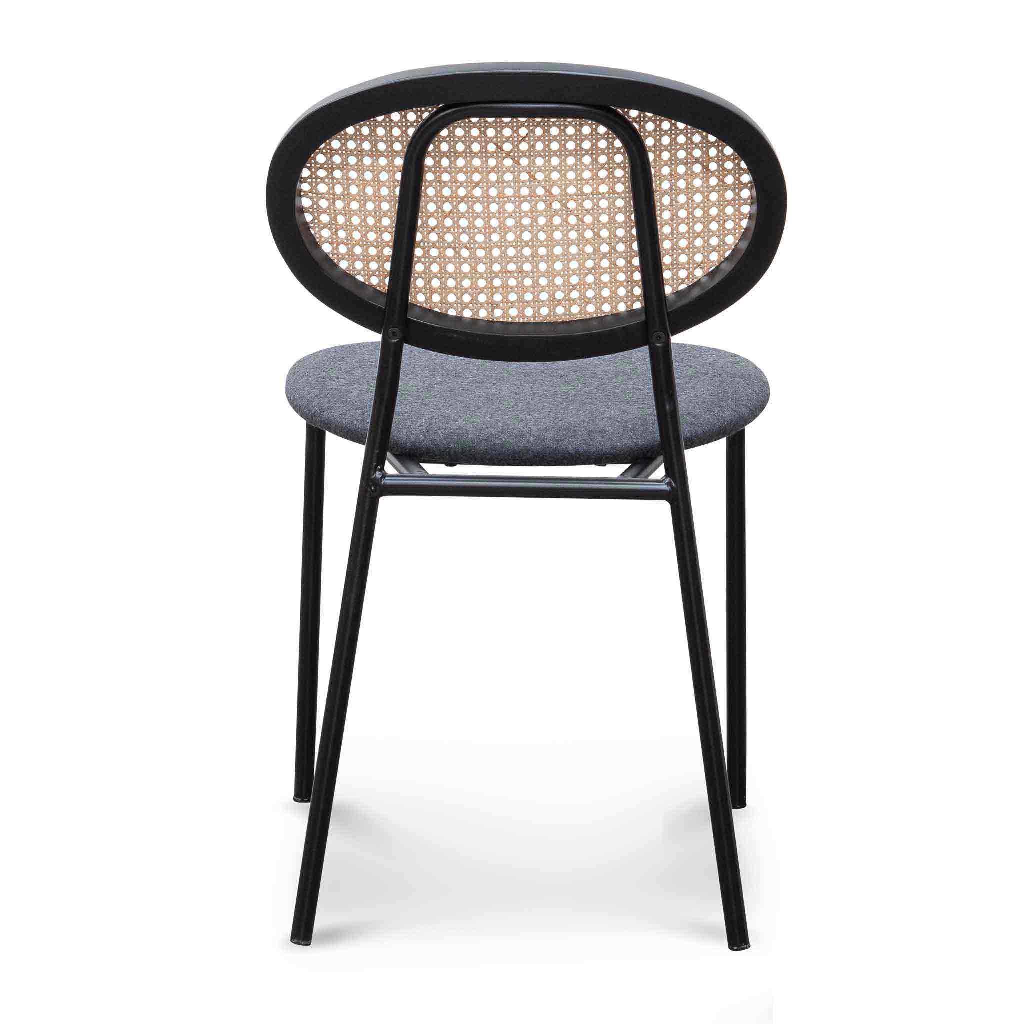 Grey Fabric Dining Chair - Black_3