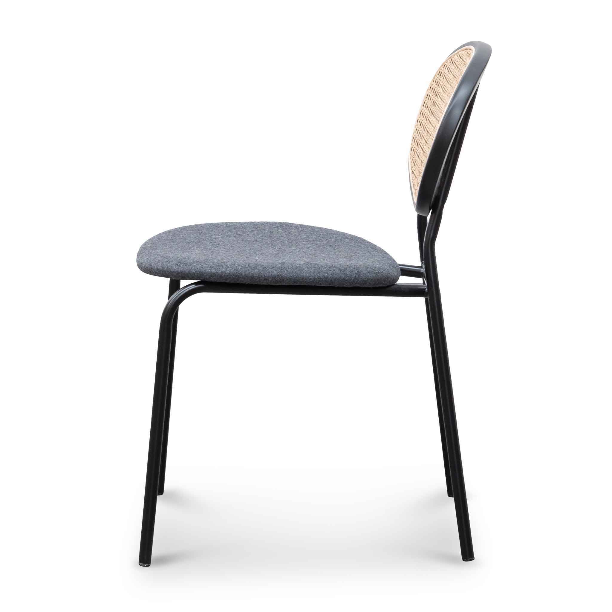 Grey Fabric Dining Chair - Black_1