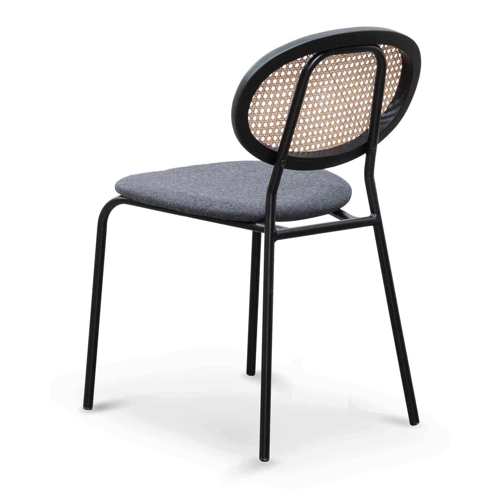 Grey Fabric Dining Chair - Black_2