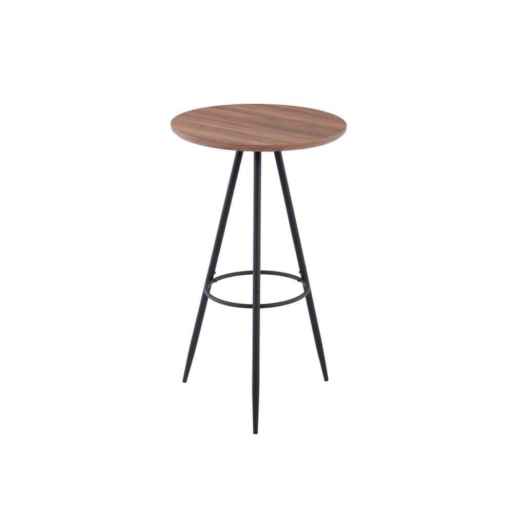 High Brown Round Bar Table