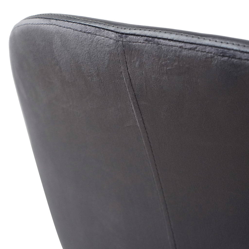  PU Leather Dining Chair - Antique Black - Charcoal Velvet_4