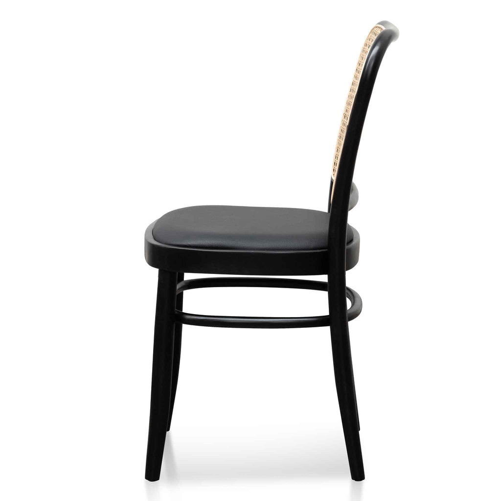 Black Cushion Dining Chair - Natural Rattan_2