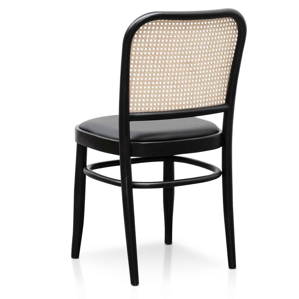 Black Cushion Dining Chair - Natural Rattan_3
