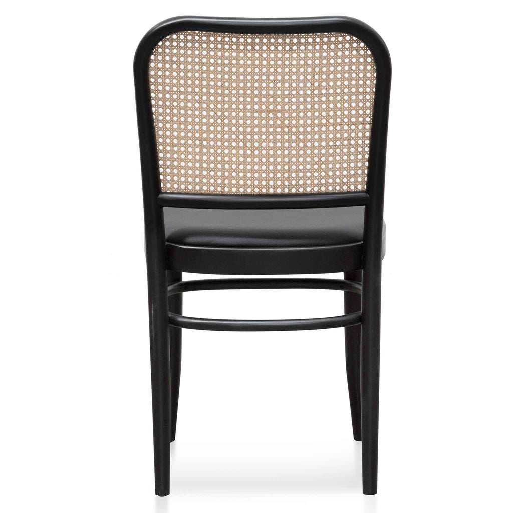 Black Cushion Dining Chair - Natural Rattan_4