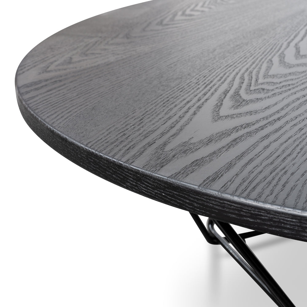 100cm Coffee Table - Black Ash Veneer - Black Legs_3