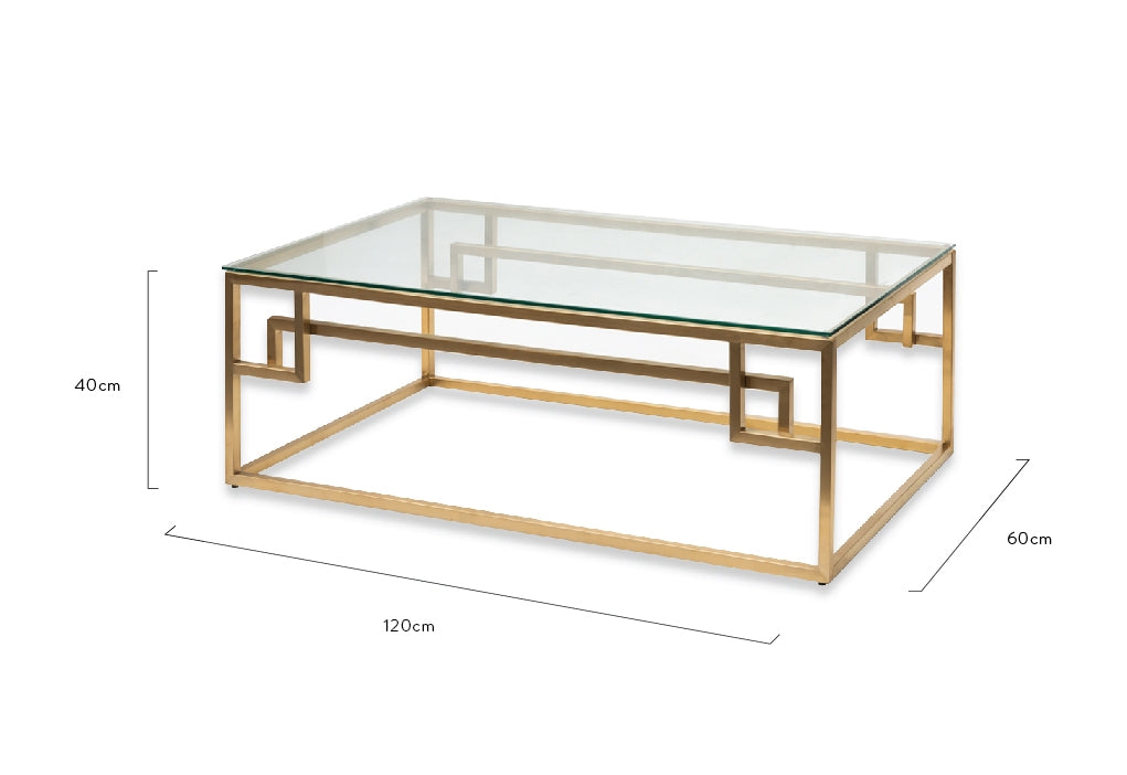 1.2m Coffee Table - Glass Top - Brushed Gold Base_5