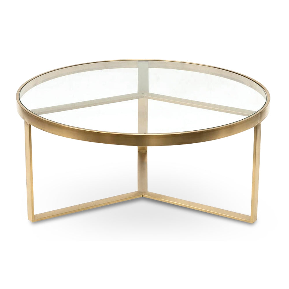 90cm Coffee Table - Brushed Gold Base_1
