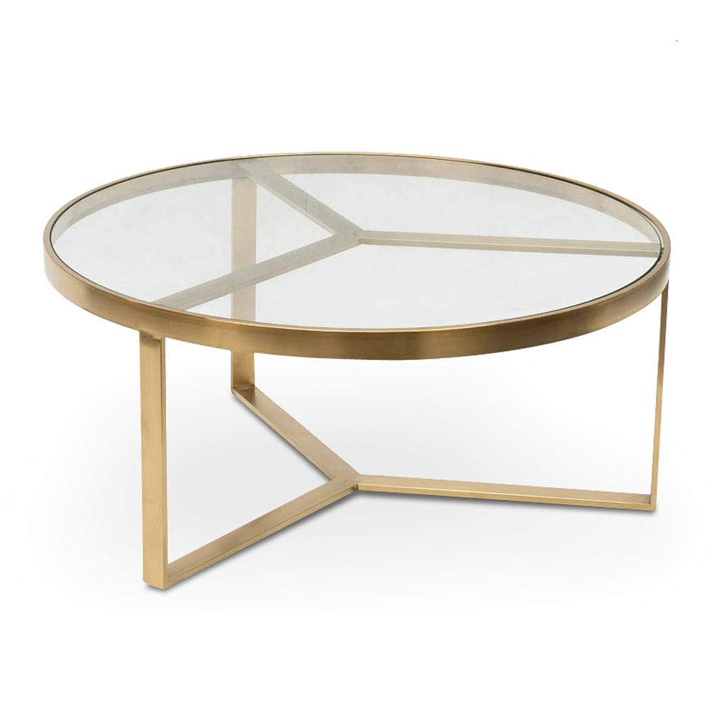 90cm Coffee Table - Brushed Gold Base_4