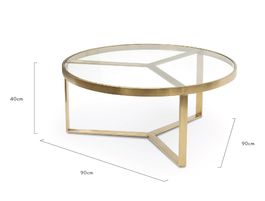 90cm Coffee Table - Brushed Gold Base_6