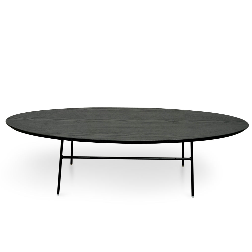 117.5cm Coffee Table - Black Ash Veneer - Black Legs_1