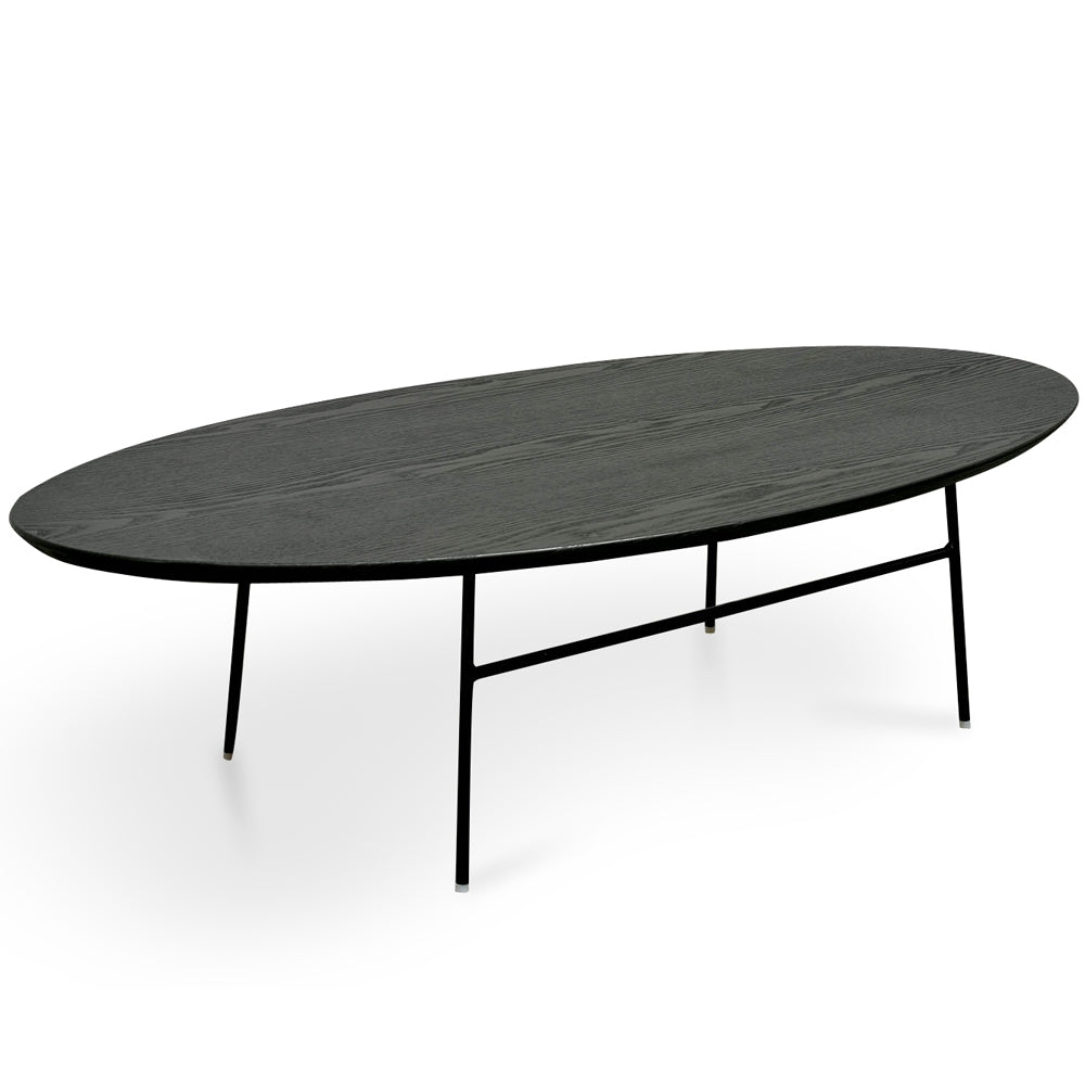 117.5cm Coffee Table - Black Ash Veneer - Black Legs_2