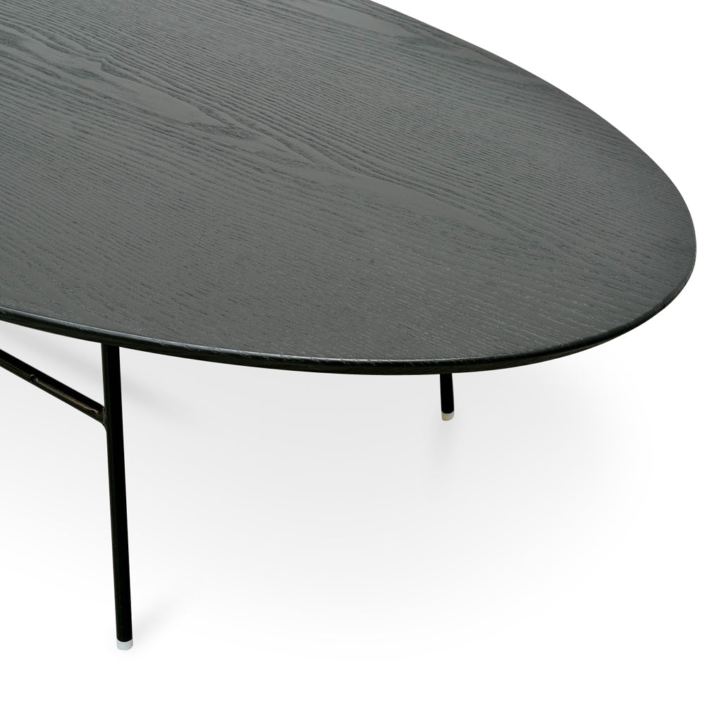 117.5cm Coffee Table - Black Ash Veneer - Black Legs_4