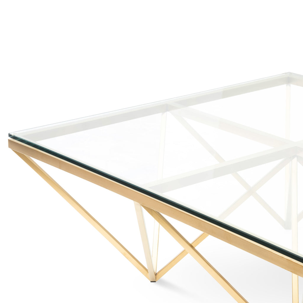 1.05m Glass Coffee Table - Brushed Gold Base_3
