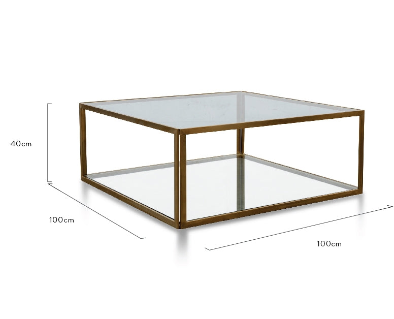 1M Glass Coffee Table - Gold Base_5