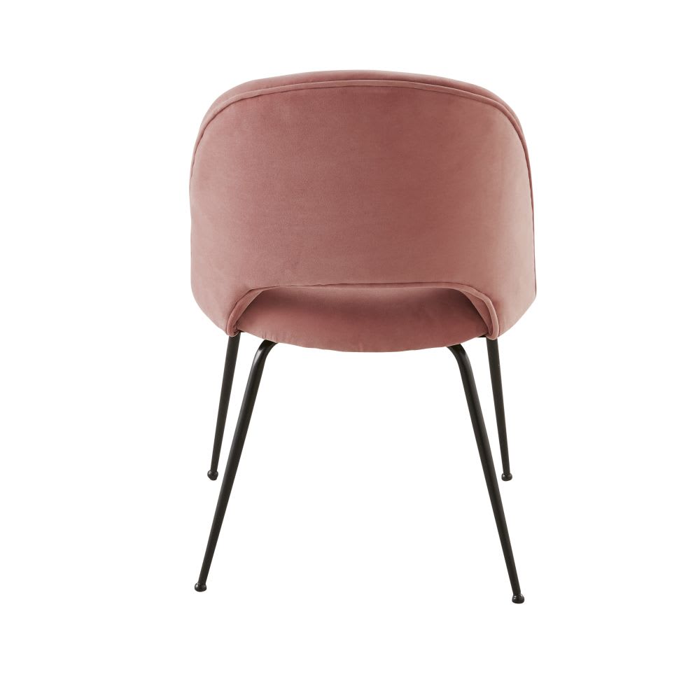 FondHouse Anica Pink Velvet Dining Chair - Black Legs
