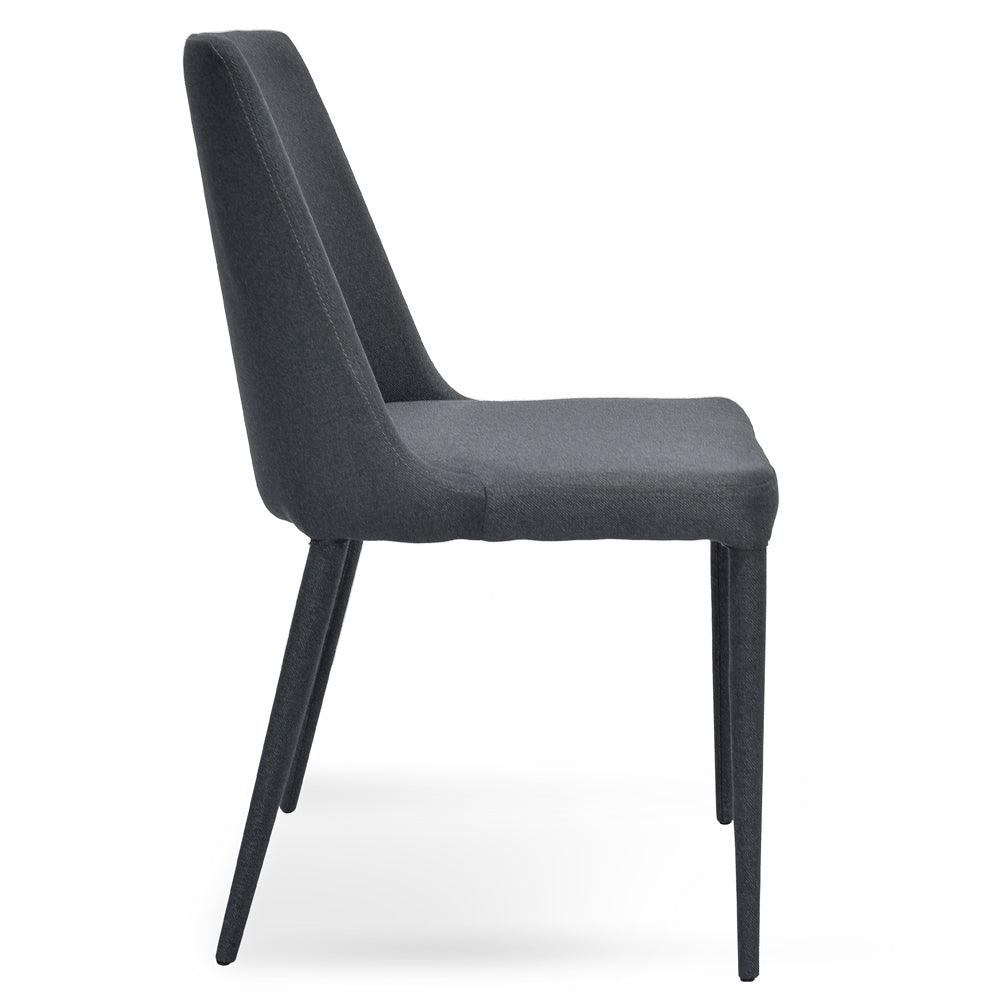 Fabric Dining Chair - Gunmetal Grey_1