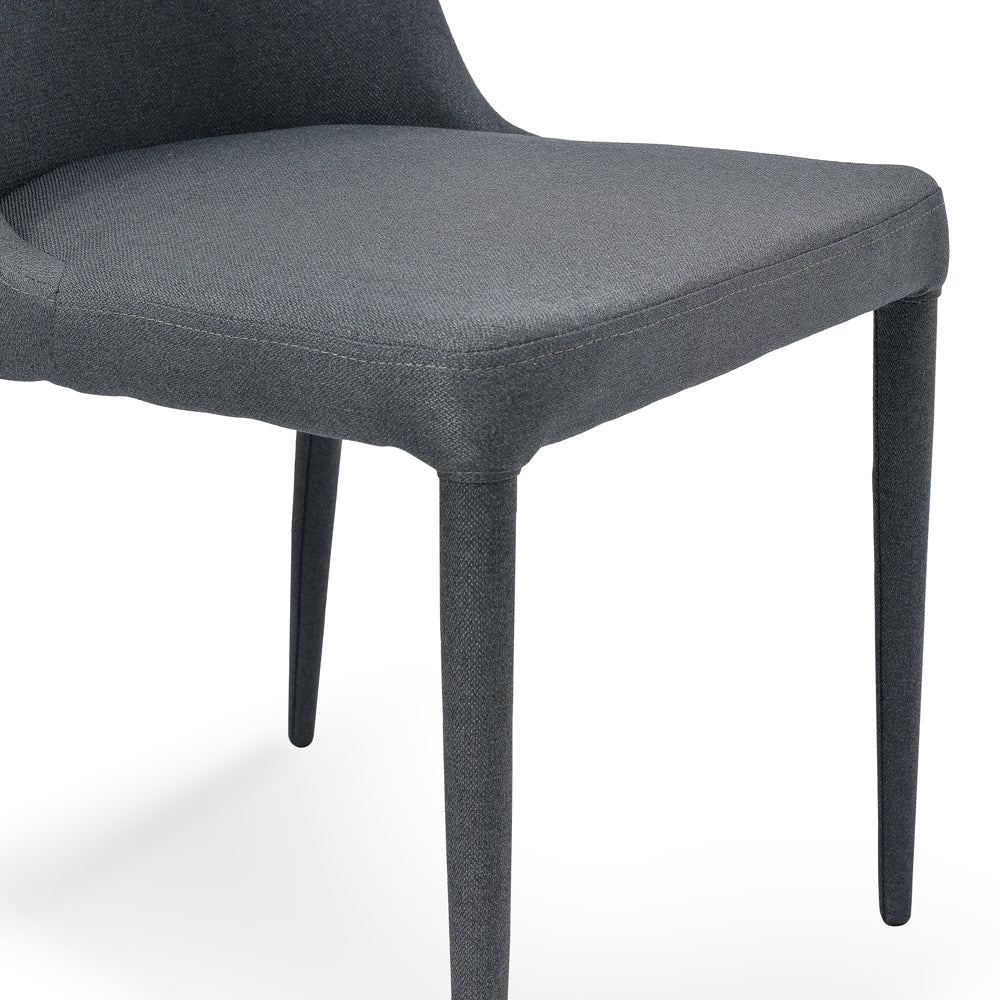 Fabric Dining Chair - Gunmetal Grey_3