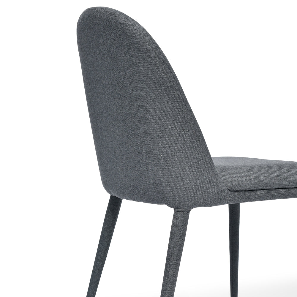 Fabric Dining Chair - Gunmetal Grey_4