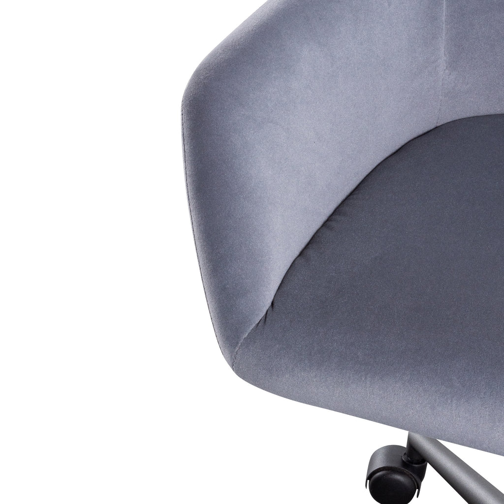 Enoch Charcoal Velvet office Chair - Black Base OC6196-LF