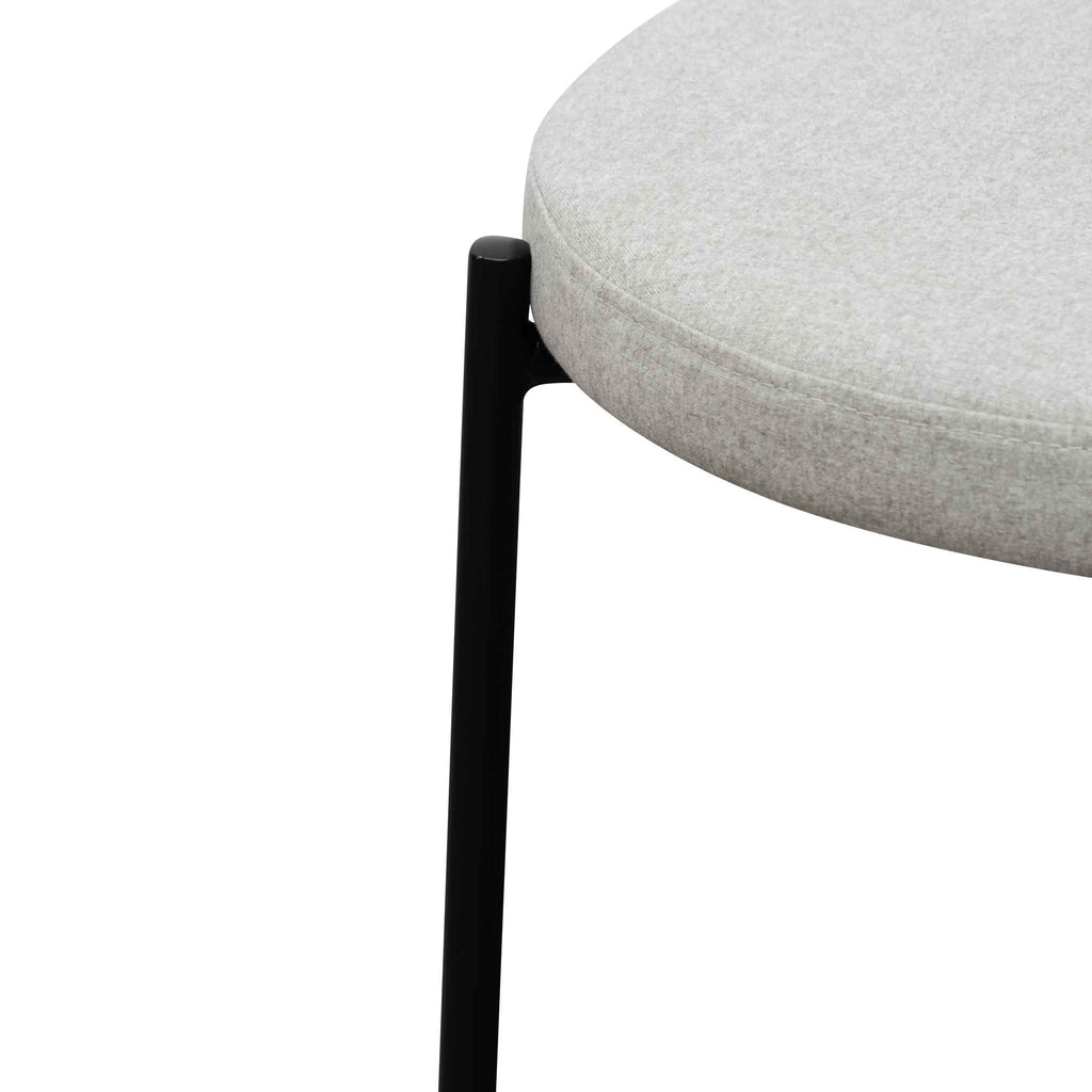 Grey Fabric Natural Rattan Dining Chair - Black_8