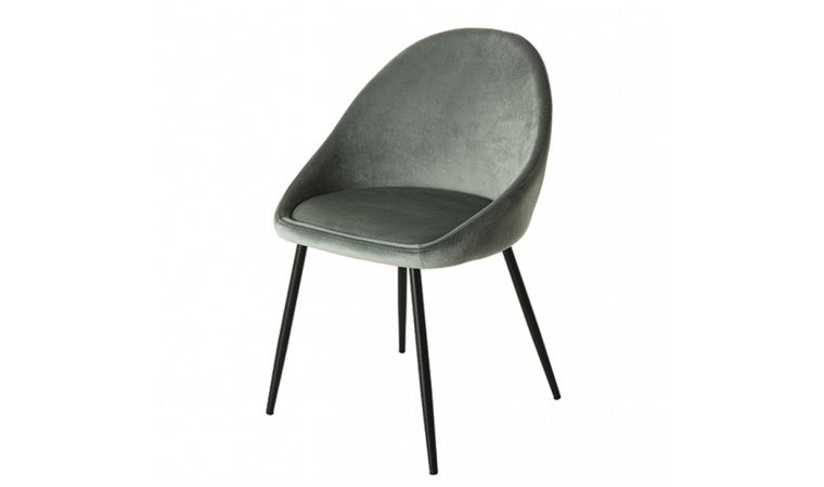 FondHouse Fenna Velvet Dining Chair - Black Legs