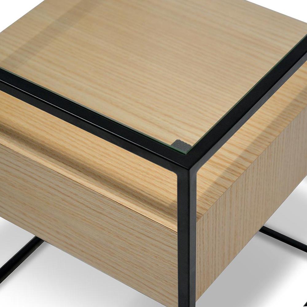 Norman Scandinavian Oak Side Table - Black Frame ST2202-IG