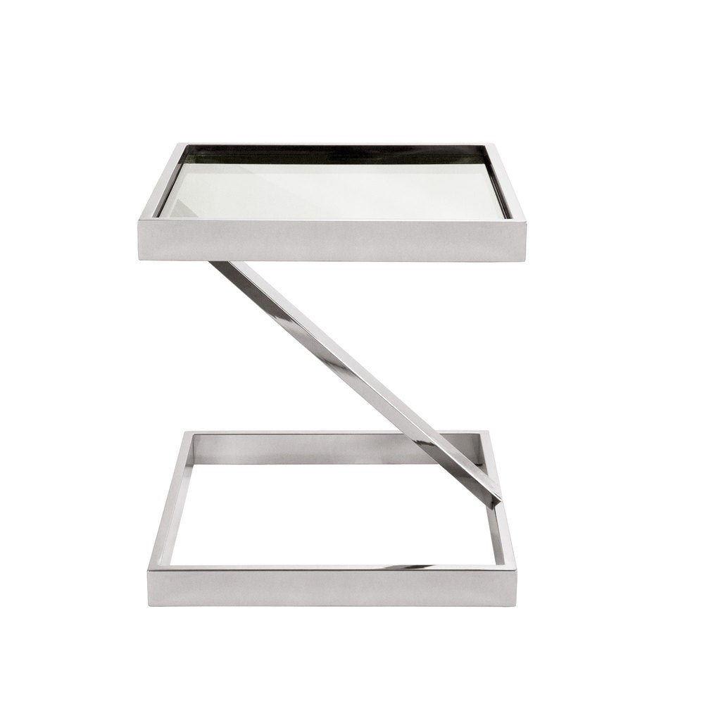 Stainless Steel Frame Glass Side Table_3