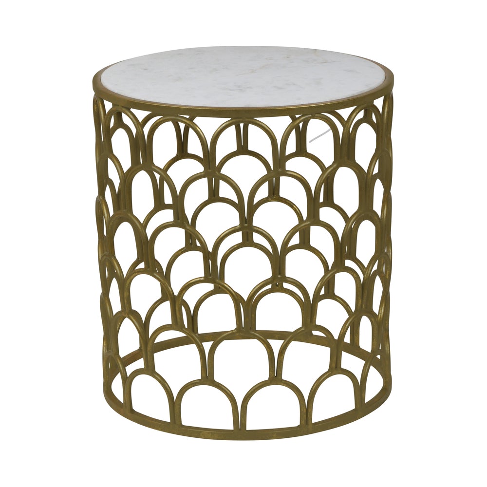 Marble Side Table Gold
