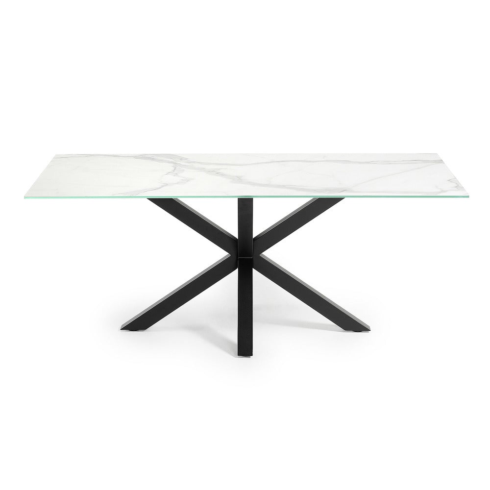 Dining Table Black Legs with Kalos White Ceramic Top_1