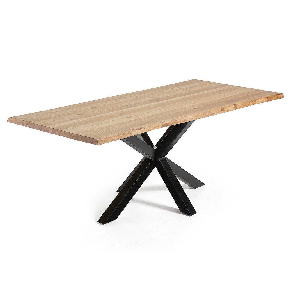 Dining Table Black Legs with Natural Oak Top_4