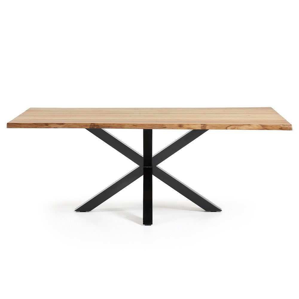 Dining Table Black Legs with Natural Oak Top_1