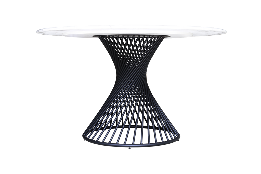Marble Round Dining Table Black_1