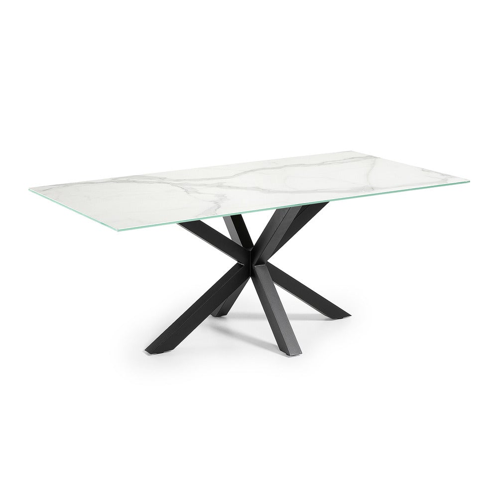 Dining Table Black Legs with Kalos White Ceramic Top