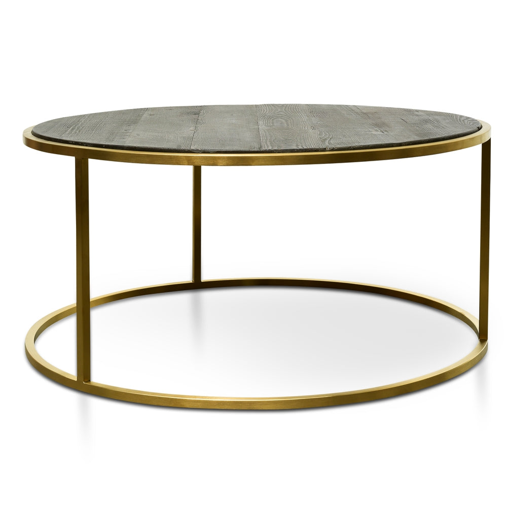76cm-96cm Round Coffee Table - Natural - Golden Base_8